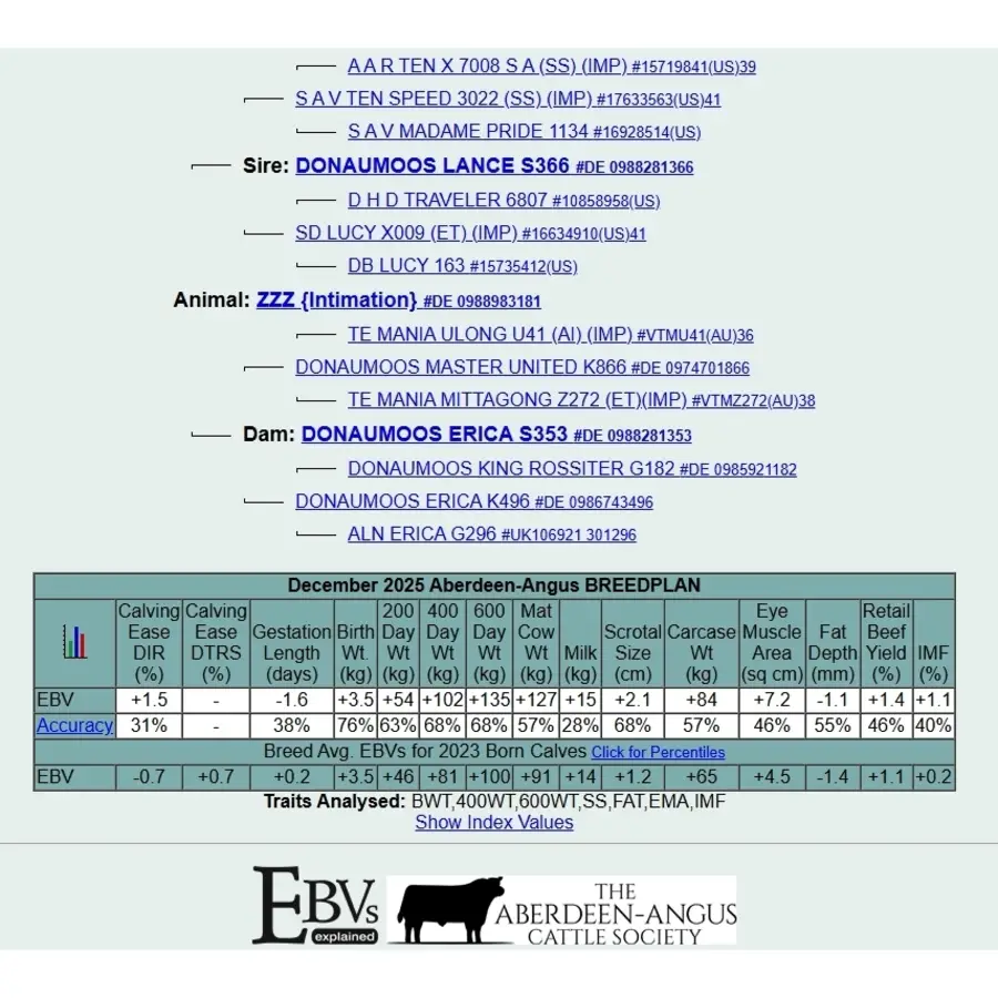 Pedigree D/M Erick W181