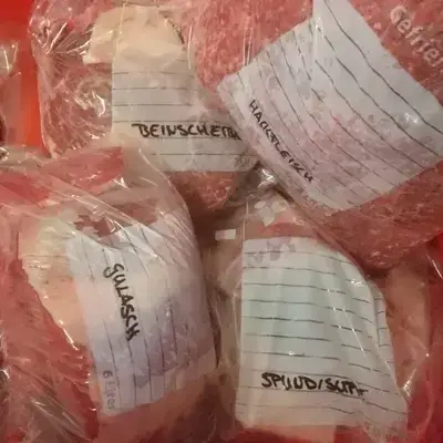 Ausschnitt vom Fleischpaket